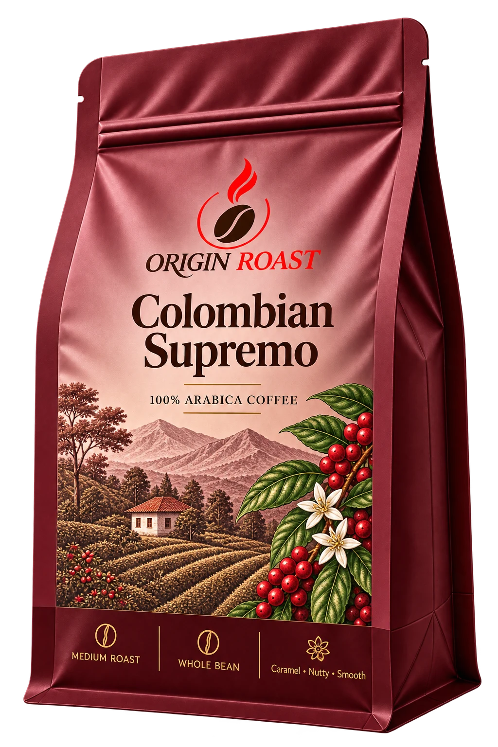Colombian supremo coffee bag